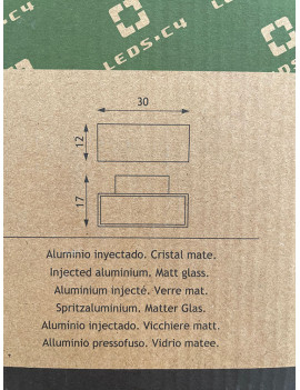 Aplique de pared rectangular