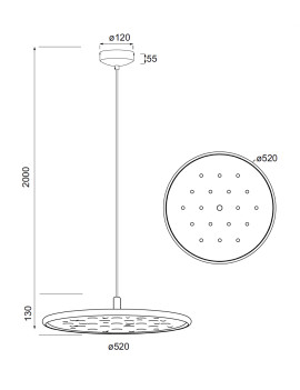 Lámpara LED de techo Acustic 20W - MANTRA