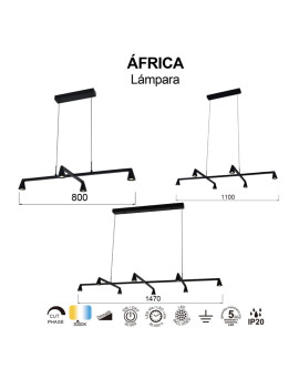 Lámpara LED de techo AFRICA 21W Dimable (Triac) - MANTRA