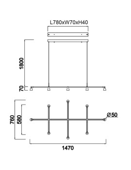 Lámpara LED de techo AFRICA 42W Dimable (Triac) - MANTRA