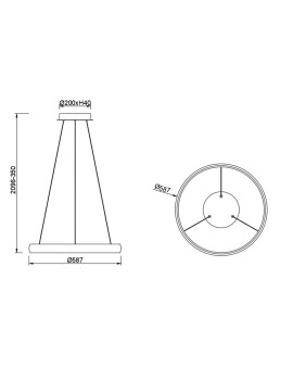 Lámpara colgante LED FLATS 42W pequeña TRIAC - MANTRA