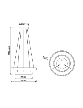 Lámpara colgante LED FLATS 70W TRIAC - MANTRA