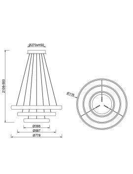 Lámpara colgante LED FLATS 122W TRIAC - MANTRA
