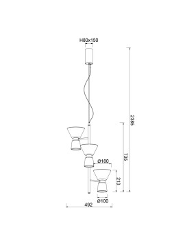 Lámpara Colgante LED Multiple NEW YORK Oro 18W 1400lm 3000K – Mantra