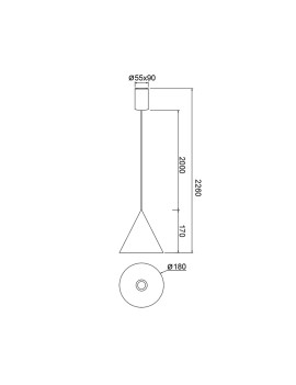Lámpara Colgante LED CONO Cuero 10W 500lm 3000K Ø18cm Dimiable TRIAC – Mantra
