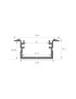 Perfil de Aluminio Empotrable 1m para Tiras LED hasta 15mm -LUZ NEGRA-