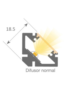 Perfil de Aluminio Angular 1m para Tiras de LED hasta 13mm -LUZ NEGRA-