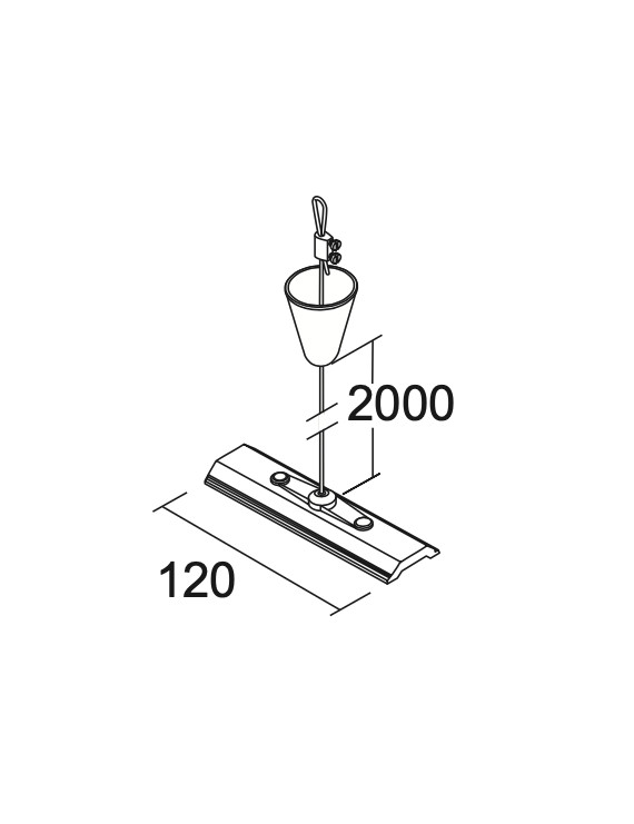 Kit Suspensión para Carril Trifásico 2000mm y Placa 120mm - IVELA