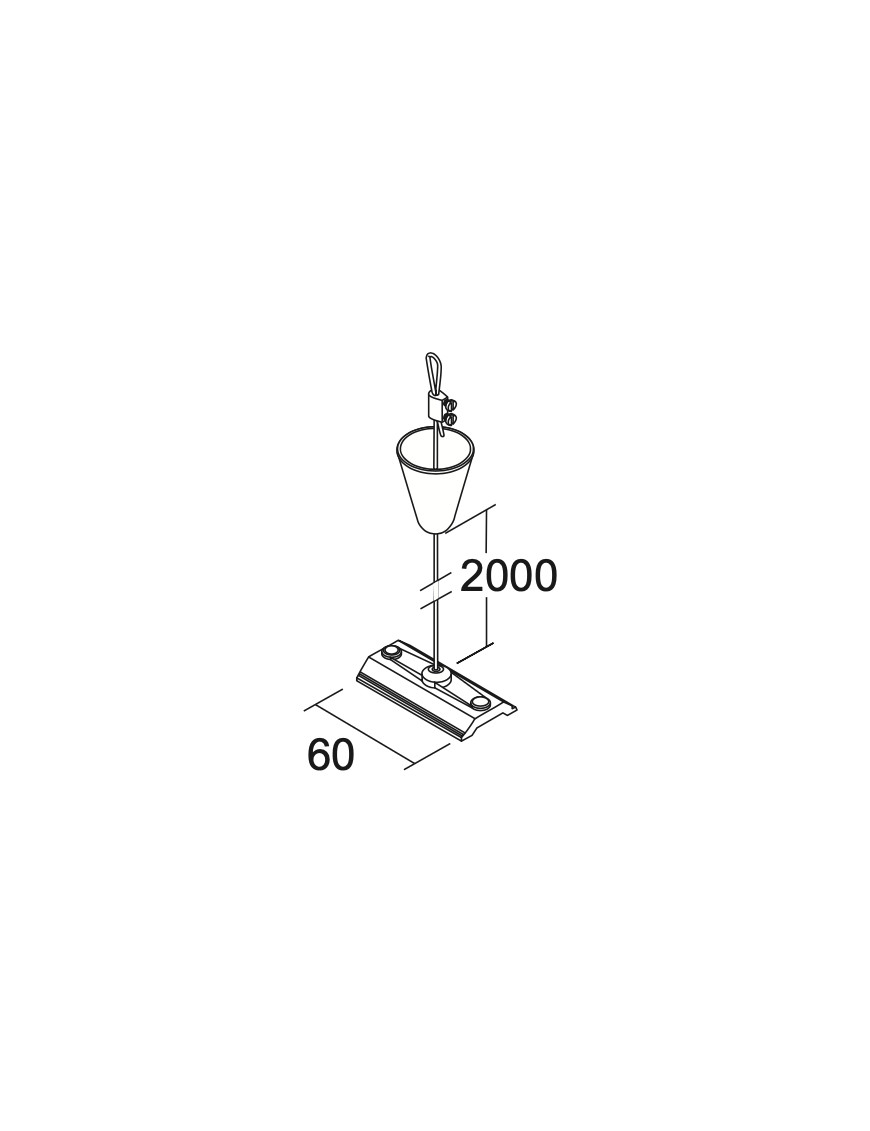 Kit Suspensión para Carril Trifásico 2000mm y Placa 60mm - IVELA