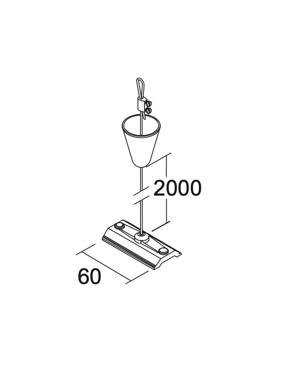 Kit Suspensión para Carril Trifásico 2000mm y Placa 60mm - IVELA
