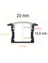 Perfil de Aluminio de Empotrar 23mm x 14,5mm para Tiras LED