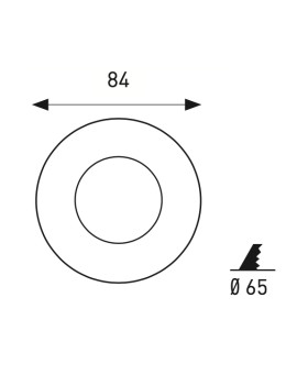 Downlight Aluminio Blanco Circular Ø84mm Corte Ø65mm -JISO-
